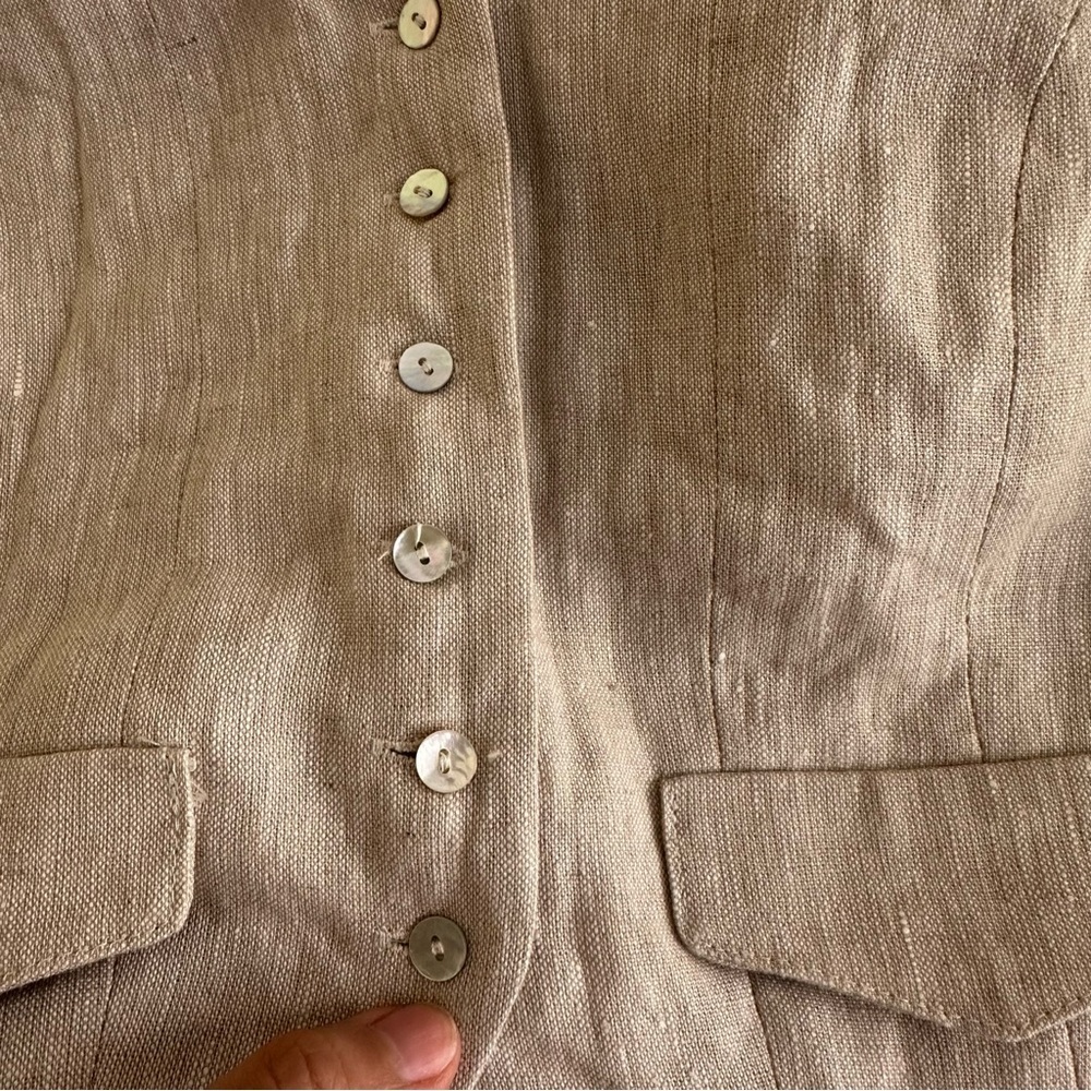 Anthropologie Sovere Instance Crop Vest in Natural NWT size M Old Money Minimal - Picture 6 of 8
